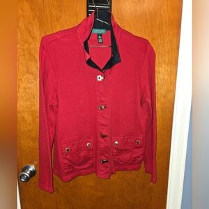 Ralph Lauren Women's Red Utility Sweater
